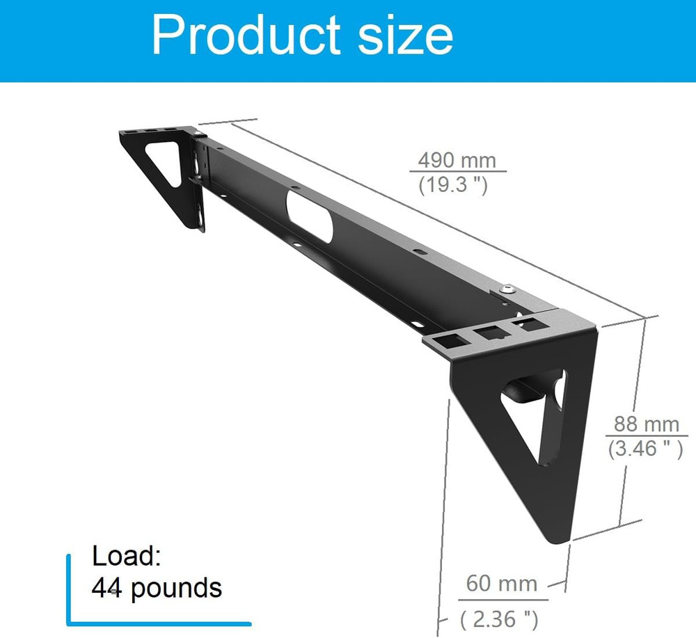 1U Vertical Wall Mount Rack - Steel Vertical Patch Panel Mounting Bracket for 19