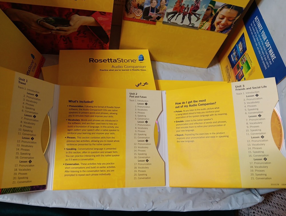 Rosetta Stone Arabic Language Learning Software CDs Set Includes Level 1, 2, 3