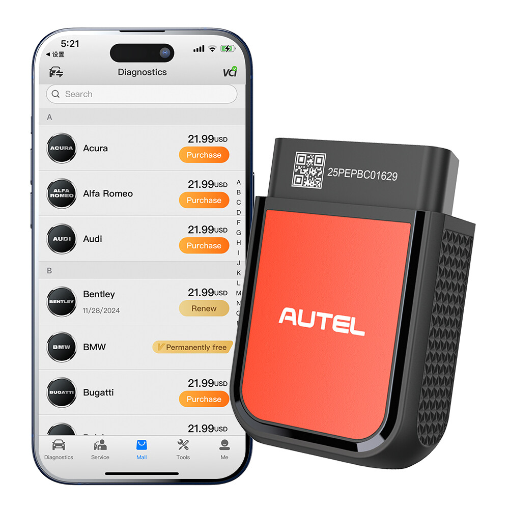 Autel MaxiAP AP2500E OBD2 Code Scanner Dongle Wireless Bluetooth Diagnostic Tool