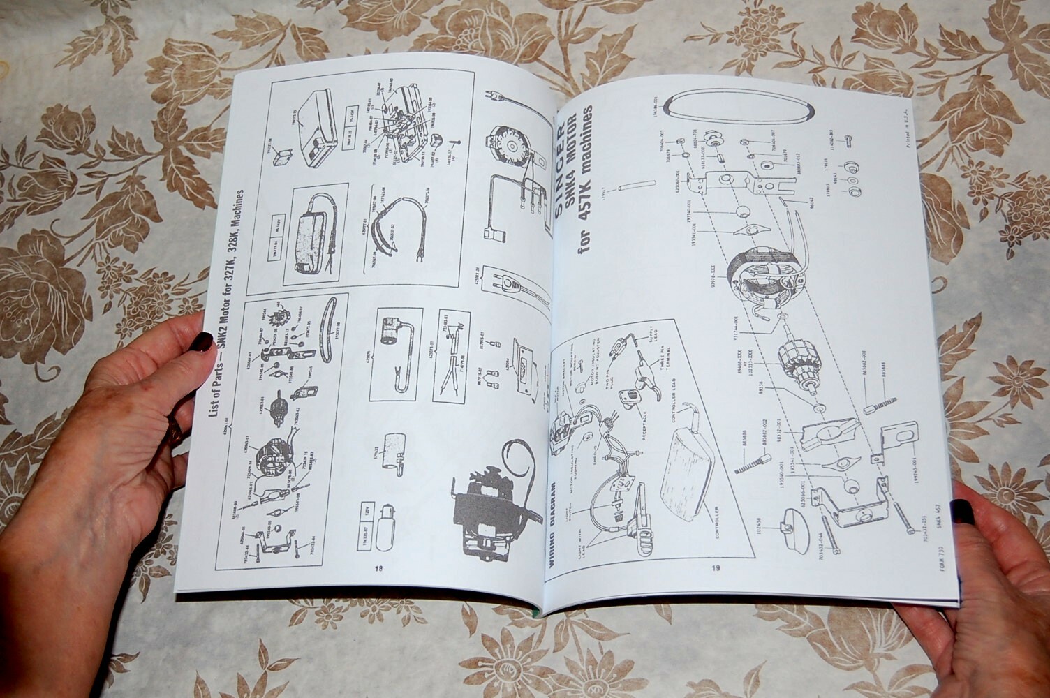 Rare Service Manual for Singer Sewing Machines Motors, Foot Controllers, Lights,