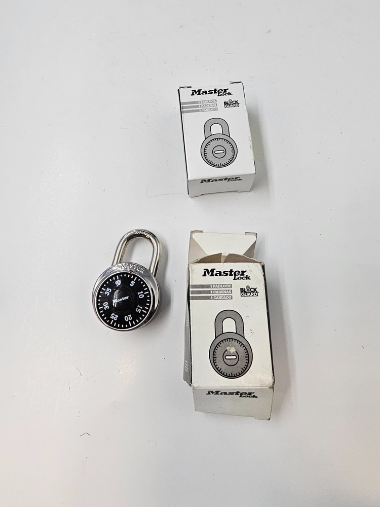 (QTY 2) Master Lock  Block Guard Padlock  Black