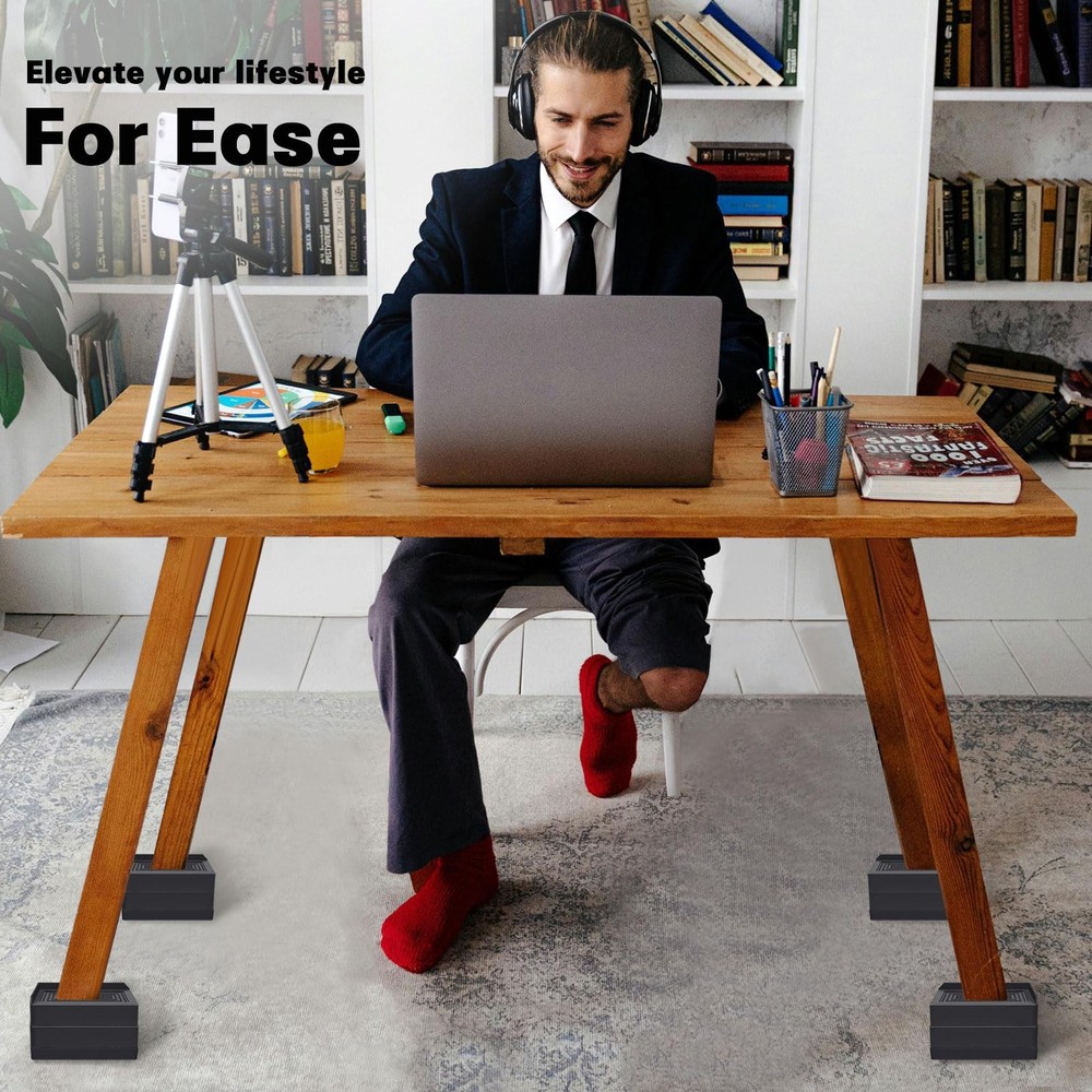 Rectangle Bed Risers, 3 Inch Heavy Duty Adjustable Furniture Risers for Bed S