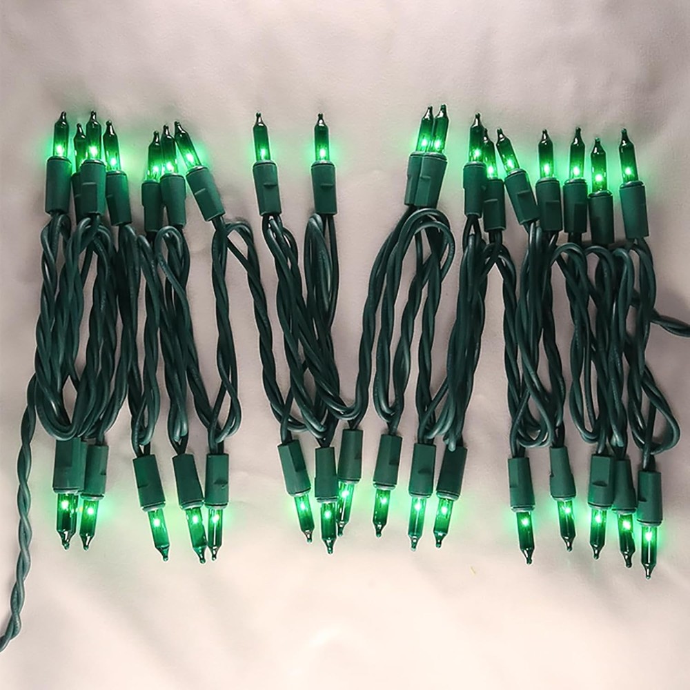 MULTI-SPARKING Green Christmas String Lights - 35 Count Incandescent Mini Green