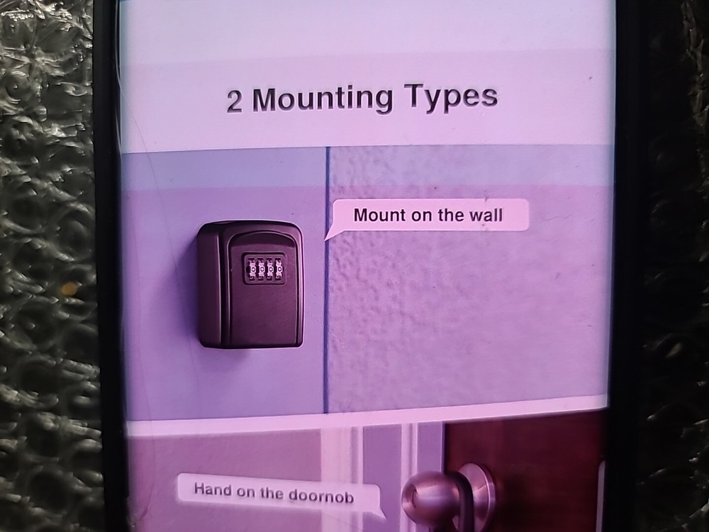 Puroma Key Lock Box Combination Lockbox Wall-Mounted Key Storage Box for House