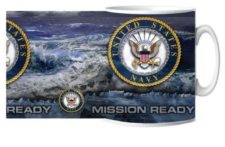 US NAVY MISSION READY CERAMIC MUG 15 OZ