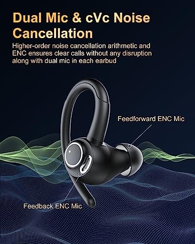 Bluetooth 5.4 Wireless Earbuds, Noise Cancelling, 48H Playtime, IP7 Waterproof,
