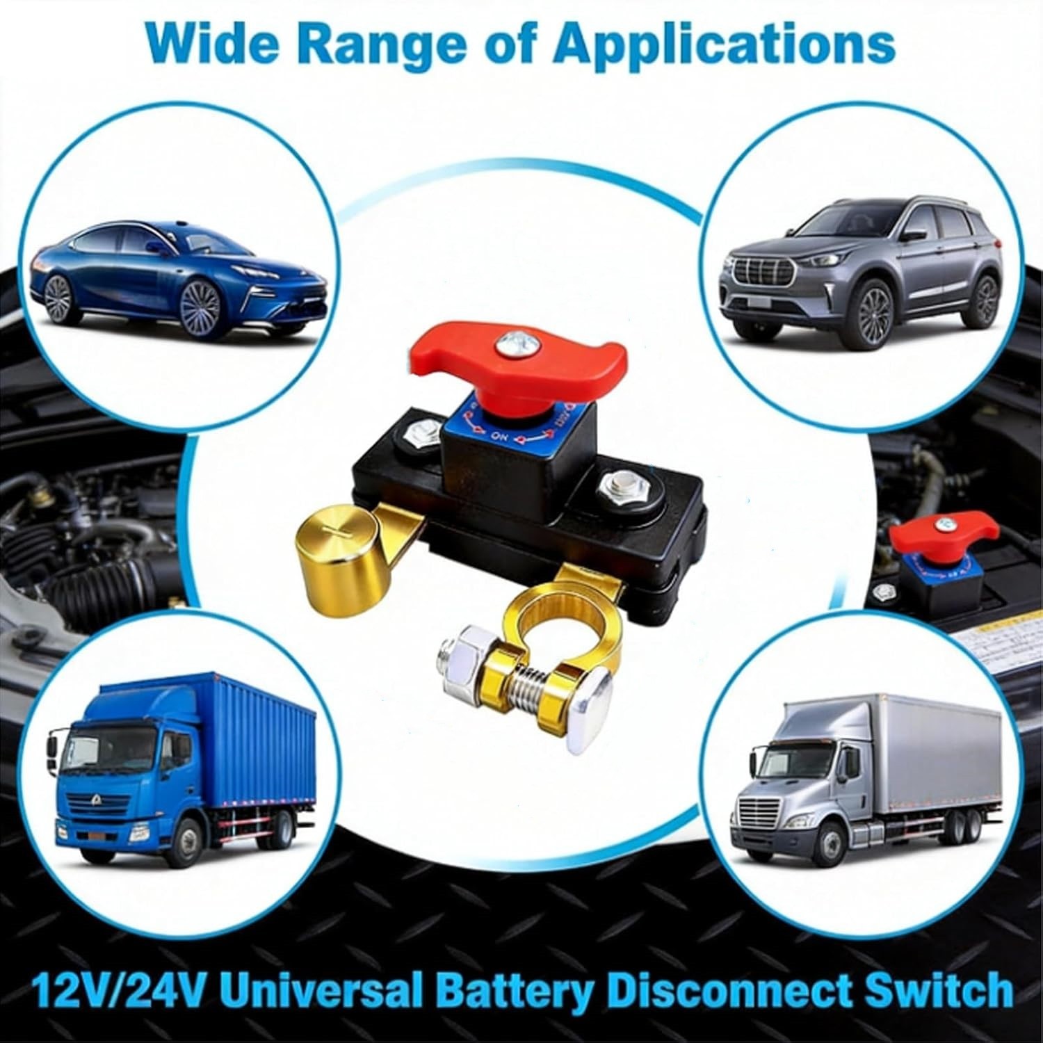 2PCS Universal Battery Disconnect Leak Protector,Car Battery Disconnect Switches