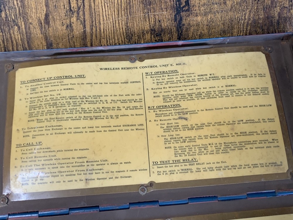 Vintage WW2 Field Telecom Equipment | Wireless Set Remote Control Unit "E" MK.II