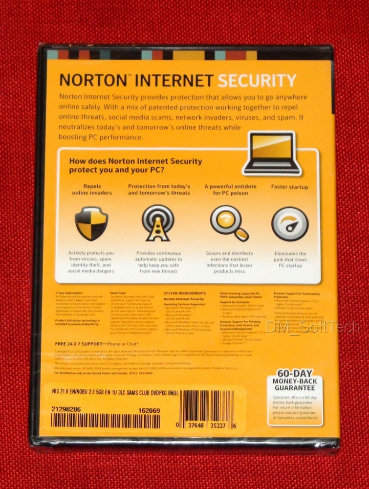 Norton Internet Security 3 PC, 1 Year CD/DVD (NEW, Sealed Box)