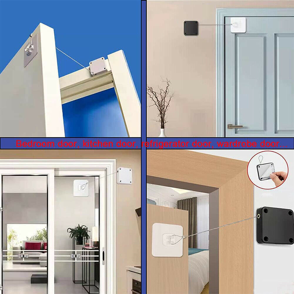 2Pcs Multifunctional Punch-Free With Drawstring Automatic Sensor Door Closer