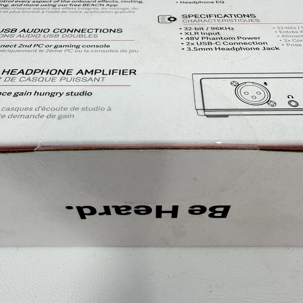 BEACN Interface Studio Creator XLR White Headphone Amp Gaming Podcast Streaming