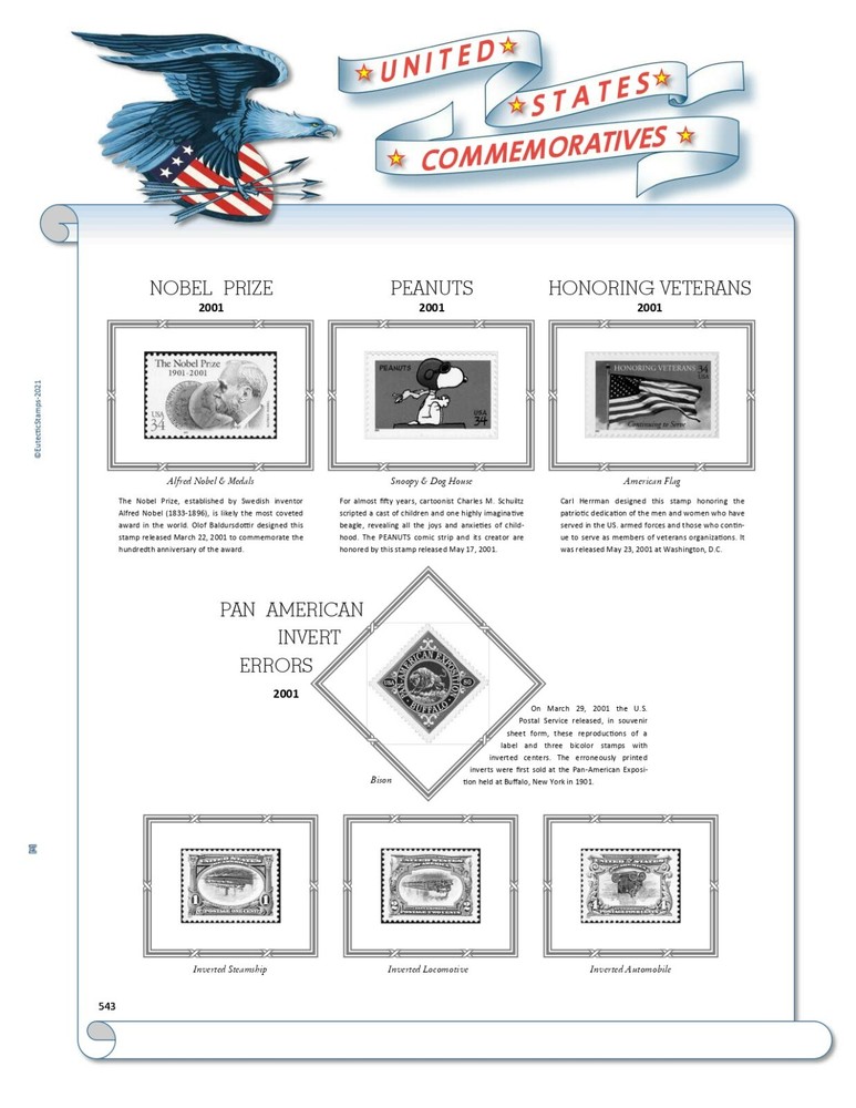 2001 U.S. Commemorative Singles COMPLETE Supplement (White Ace Alternative)