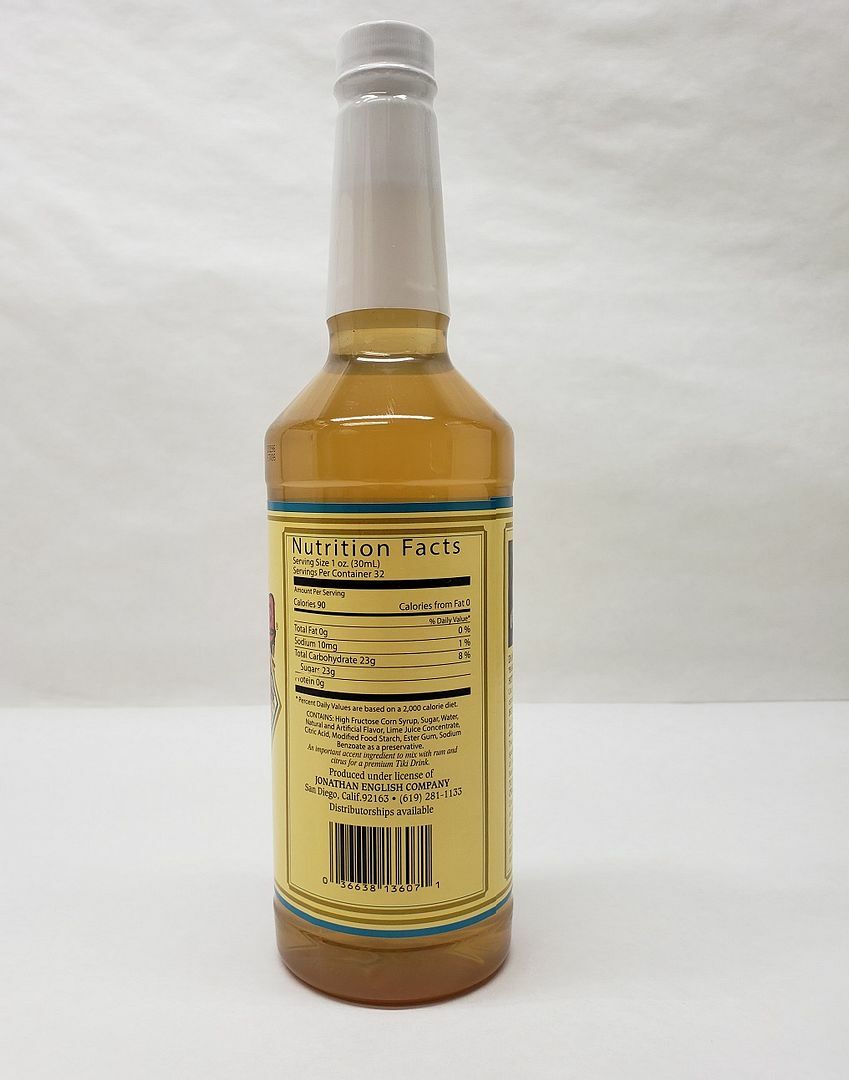Jonathn English FALERNUM SYRUP 32oz Bar, Tropical Cocktail & Tiki Drink Mixer