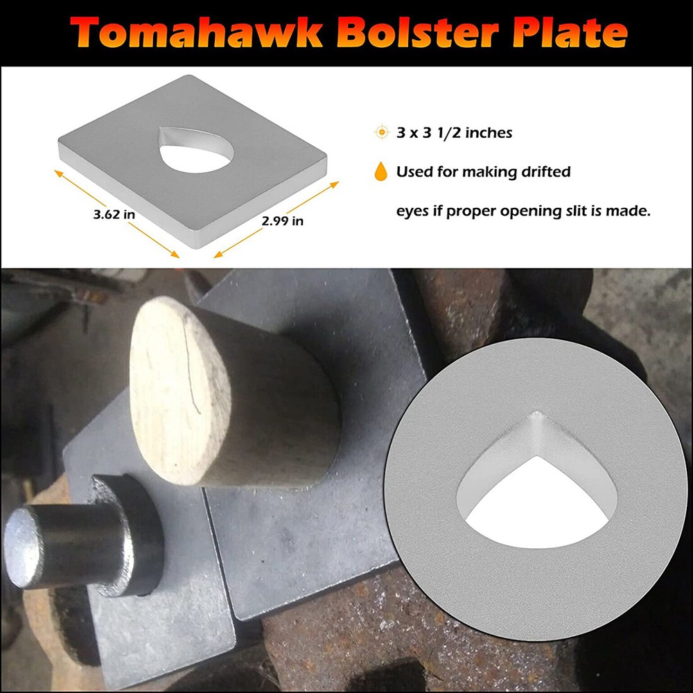 Tomahawk Eye Drift/Mandrel Blacksmith Tool Includes Drift Holder and Plate