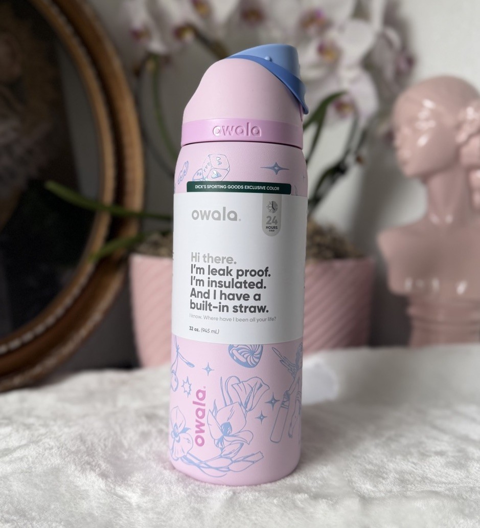 Owala SHOT TO THE HEART Pink Angel Cherub Valentines GirlyFreesip 32OZ NWT