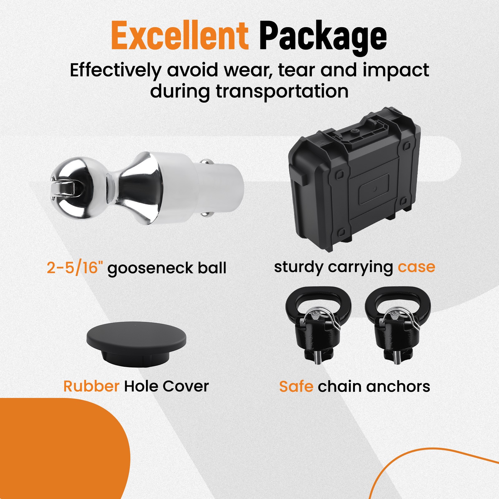 38K Rated Gooseneck Ball Kit for RAM 2500/3500 2013-2024 with Storage Box