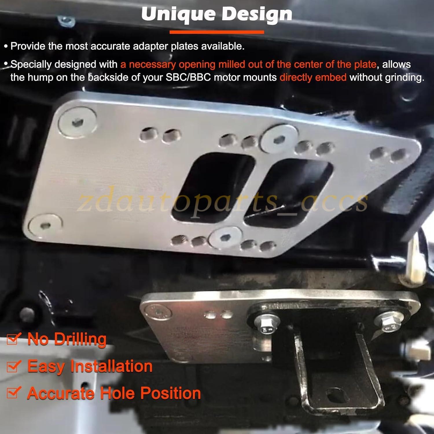 Billet Engine Mounts Motor Mount Adapter Plates for LS Swap LS1 LS2 LS3