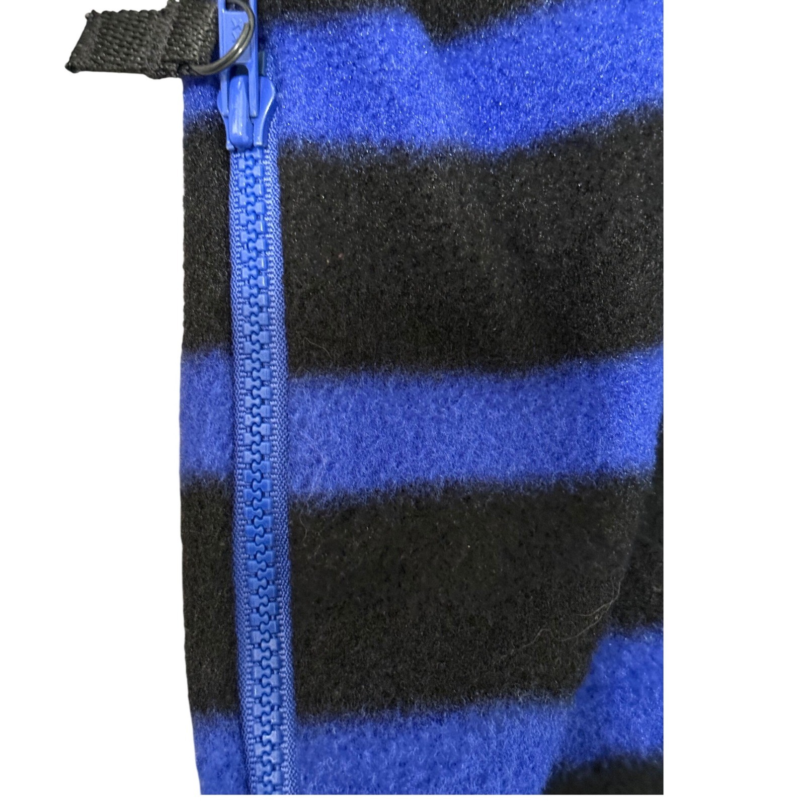 Vintage Eddie Bauer EBTEK Fleece Pullover Jacket Men Medium M Black Blue Stripe