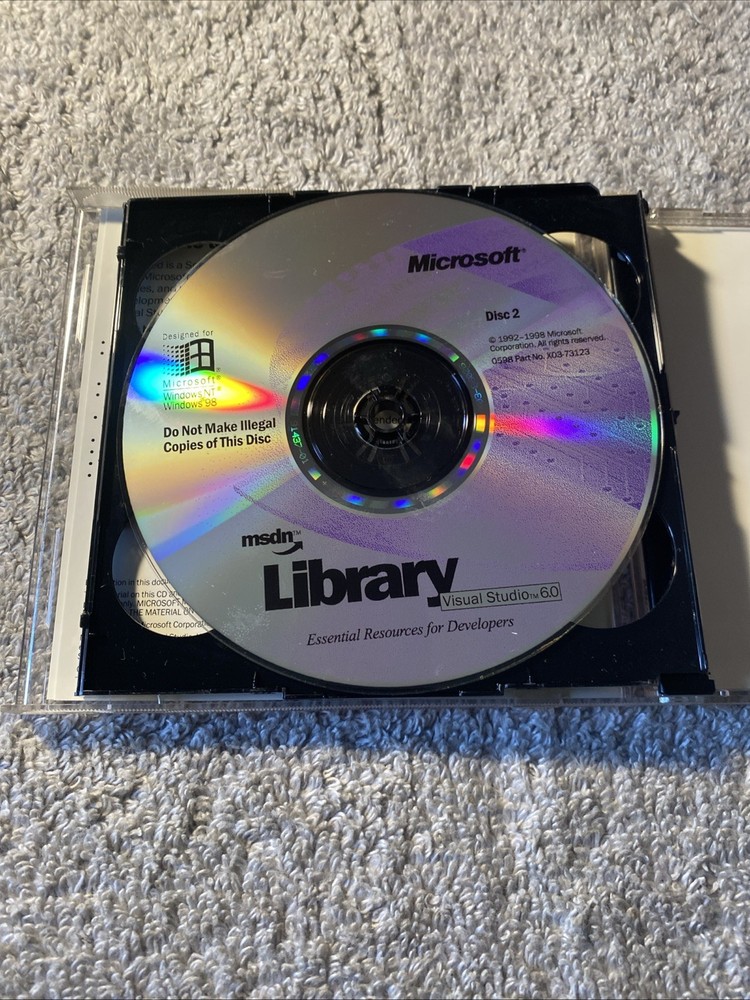 Microsoft MSDN Library Visual Studio 6.0 Two CD Set for Windows98 Windows NT