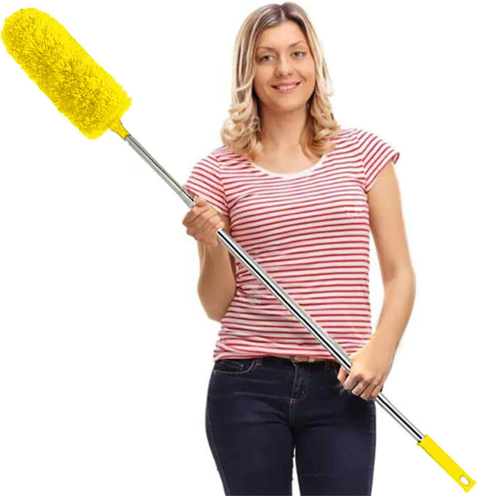 Microfiber Feather Duster Extendable Cobweb Duster with 100 Inches Extra Long Po