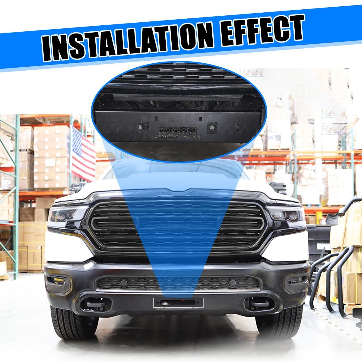 Nixon Offroad Bumper Winch Plate Winch Mounting Plate with Flip-up Licence Plate