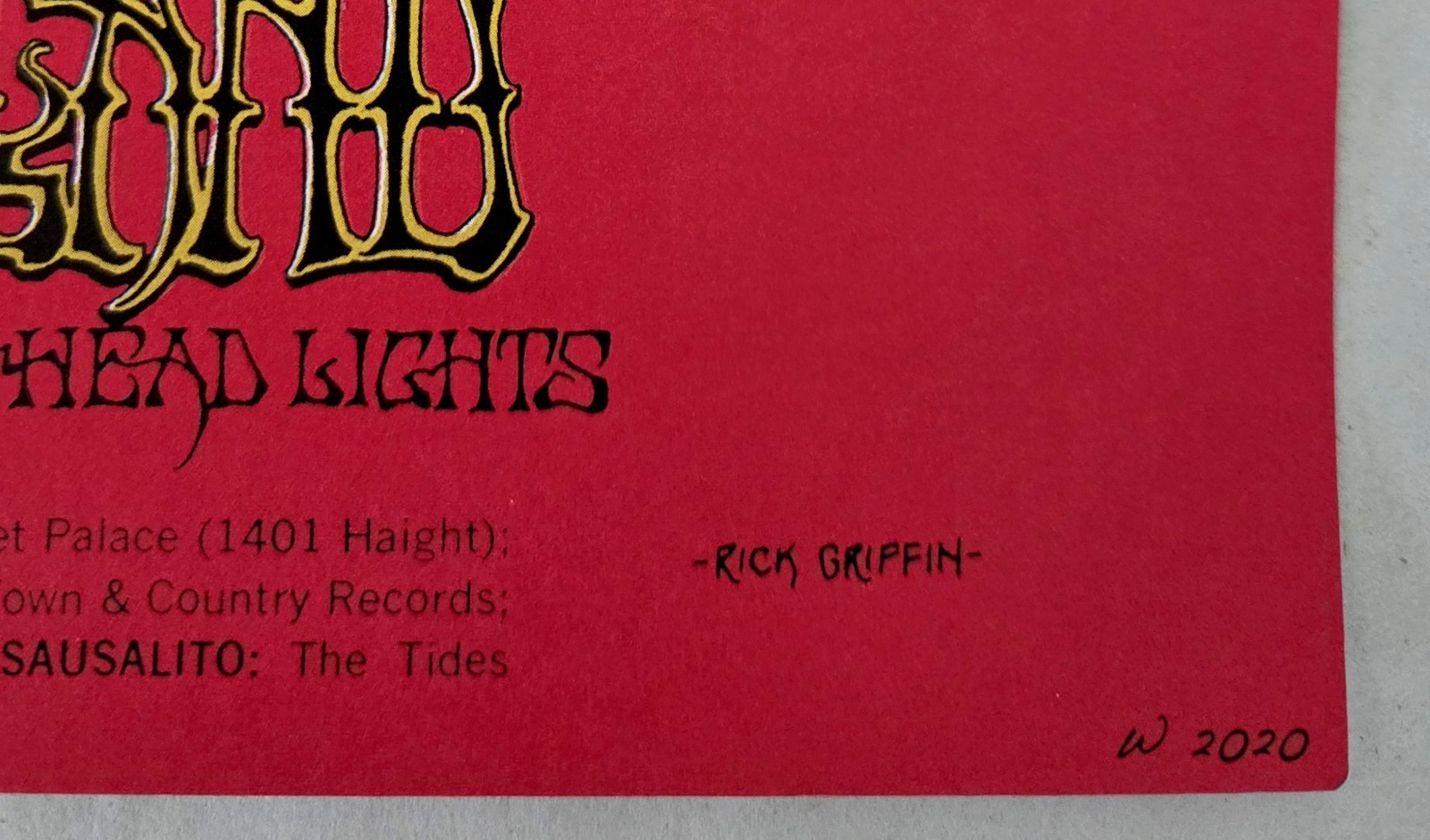 JIMI HENDRIX EXPERIENCE "Flying Eyeball" Poster Rick Griffin 14" x 21" Fillmore