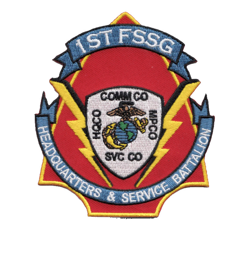 4" MARINE CORPS 1ST FSSG FIELD SERVICES SUPPORT HOOK & LOOP EMBROIDERED PATCH