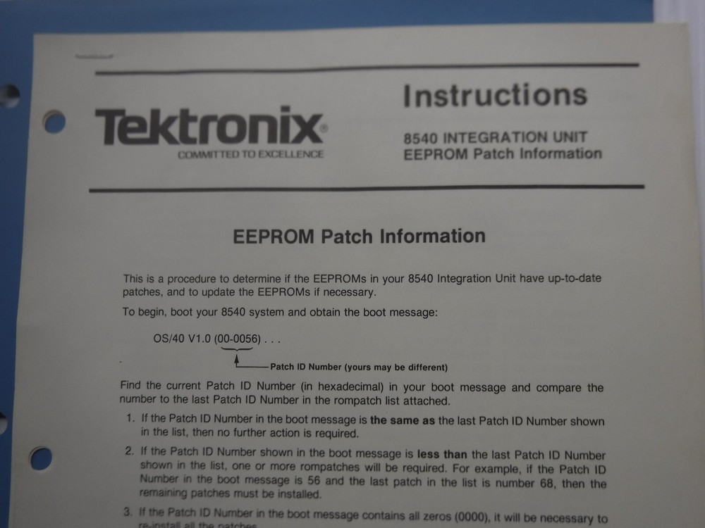 Tektronix 8500 Modular MDL Series 64K/128K Static Program Memory Manual