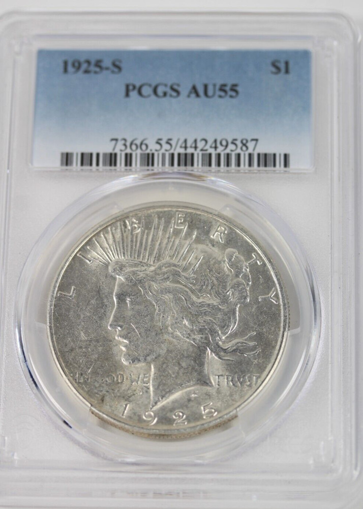1925-S Peace Dollar :  PCGS AU55