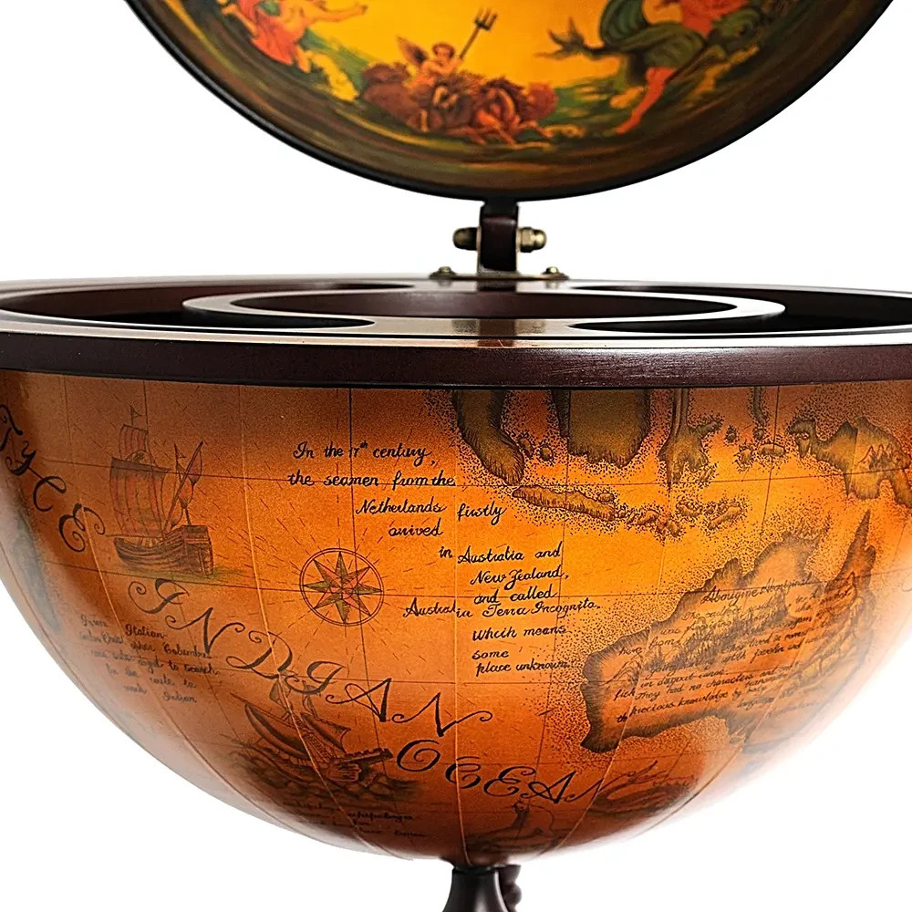 Globe Hidden Home Pub Hide A Bar 37" Old World Style Nautical Furniture New