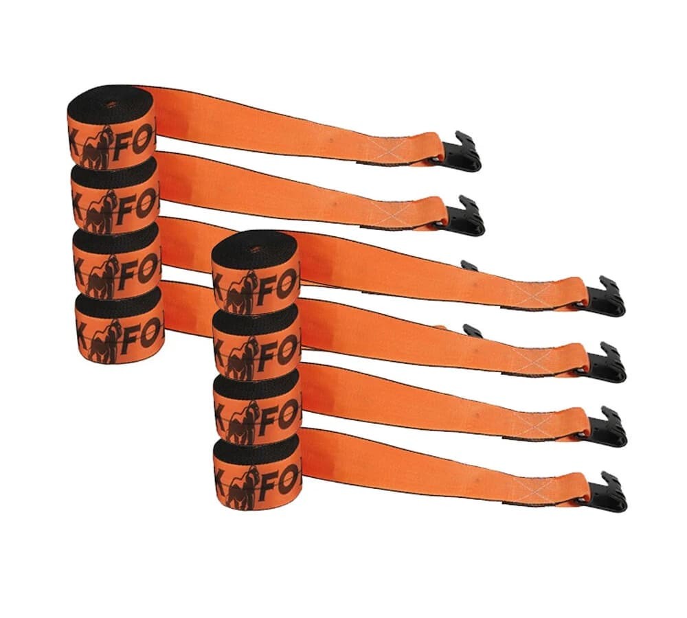 (8 Pack) Kinedyne K Force Winch Straps 6670 WLL w/ Flat Hook