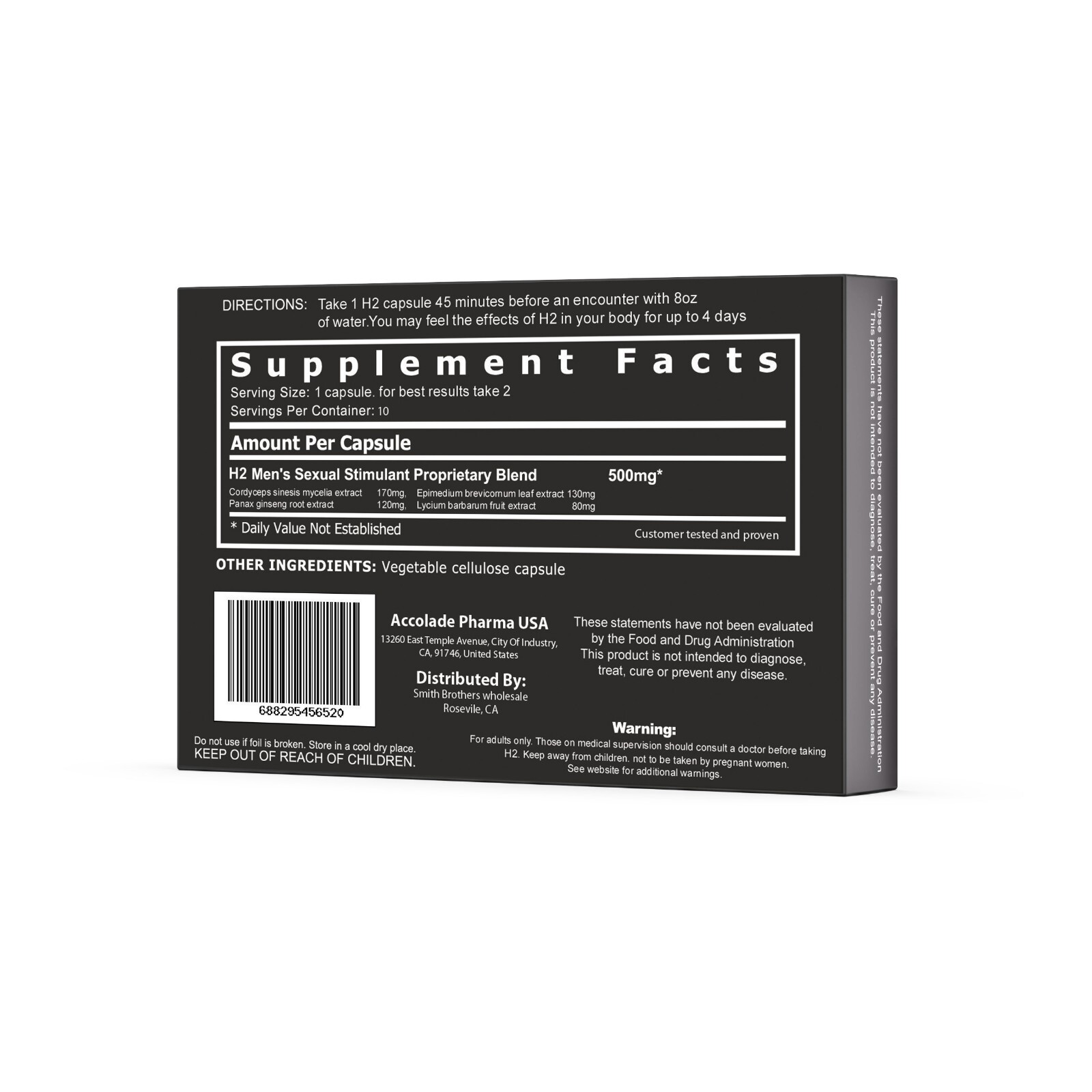 Hap 2 Natural Male Enhancement Pill- 10 pill pack