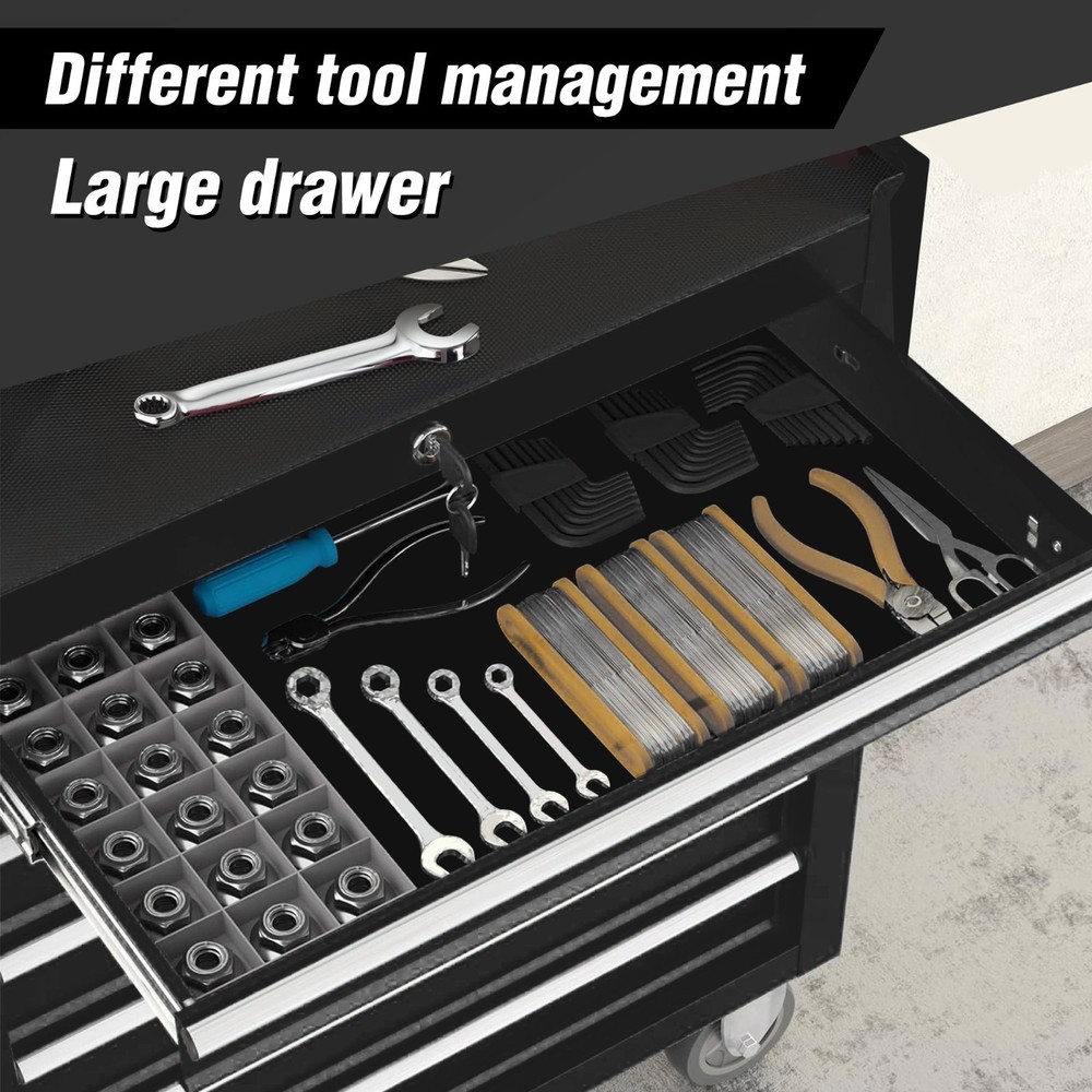 HYCHIKA Rolling Tool Chest with 7-Drawer Tool Box with Wheels Multifunctional To
