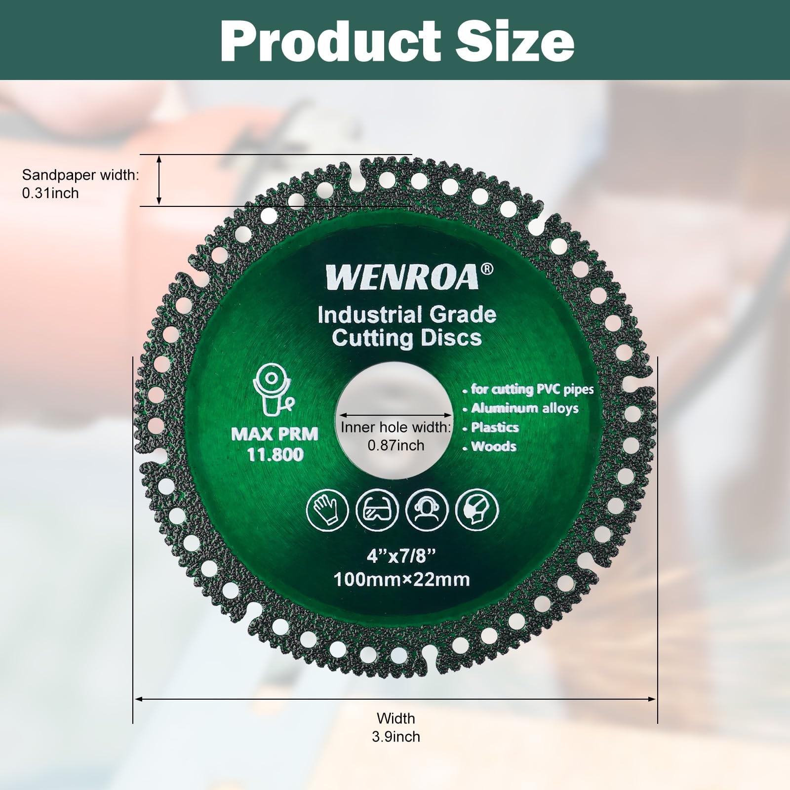 5 Pcs 4.5 Cutting Discs for Angle Grinder - Diamond Blades for Wood, Tile,