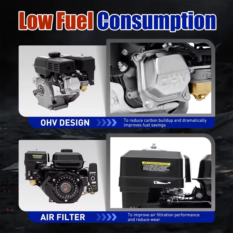 212cc 7.5HP Electric Start Gas Engine – 20mm Diameter Shaft, 4-Stroke,