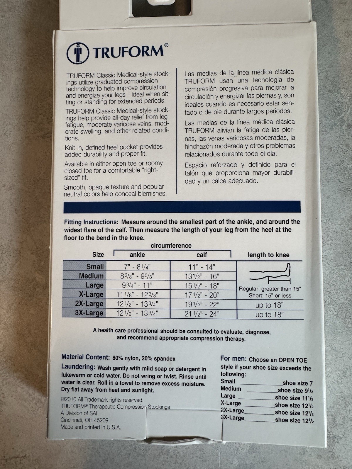 Truform Classic Medical-Style Stockings 20-30 Compression 8865BL-L (lot Of 3)