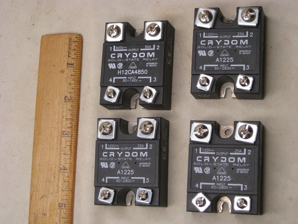 4 CRYDOM A1225 SOLID STATE RELAYS & H12CA4850 RELAY LOT
