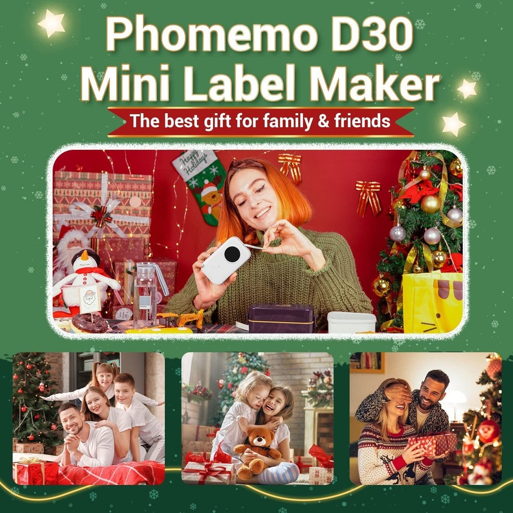 Label Maker Bluetooth Thermal Label Maker Machine with Tape Portable Phomemo D30