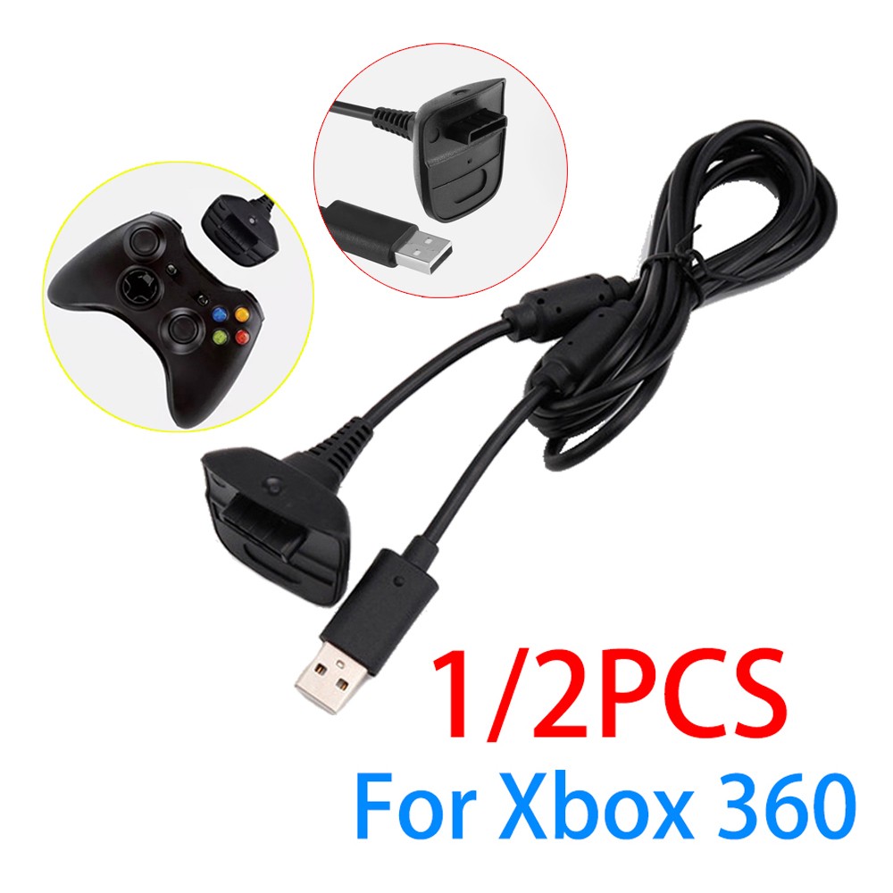 1/2pcs For Xbox 360 Wireless Controller USB Charging Cable Replacement Charger