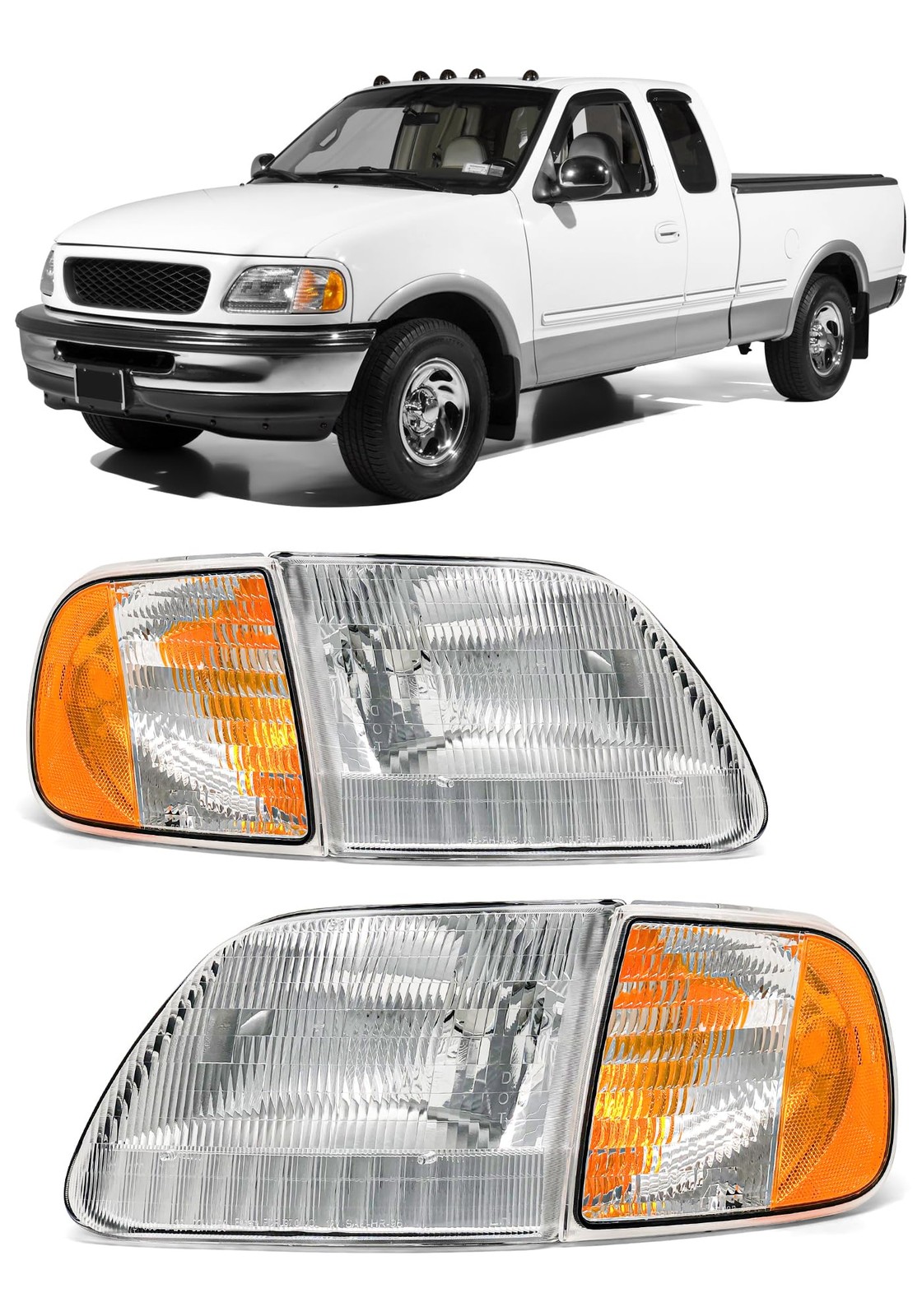Compatible with Ford 1998-1999 F250 Headlights Assembly for 1997-2003 F150