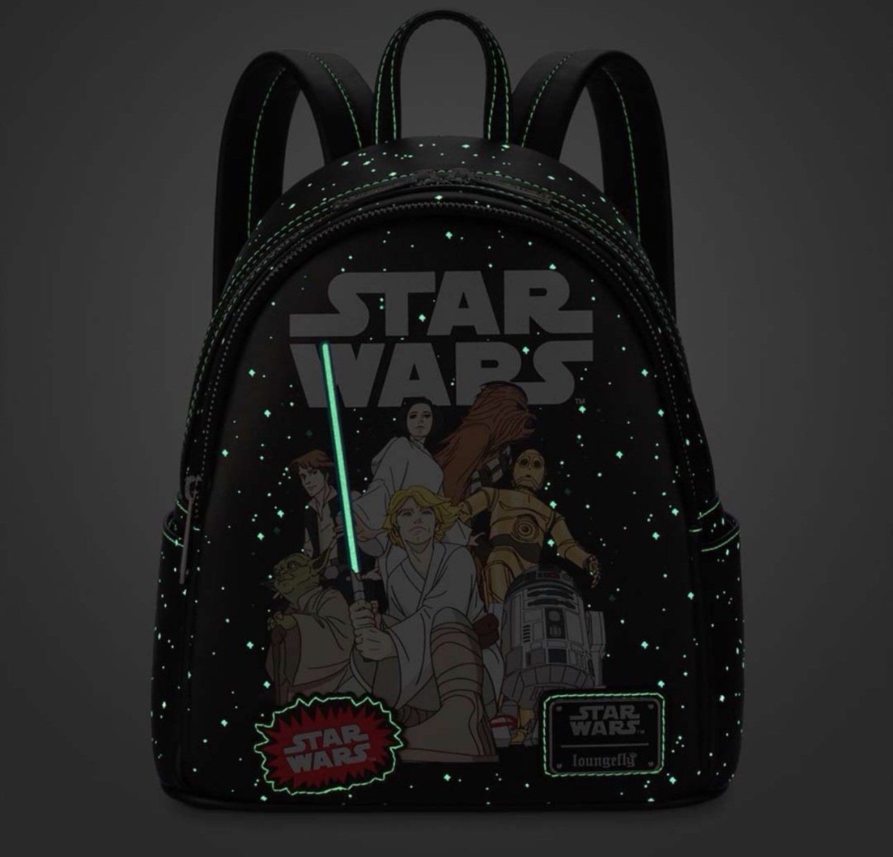 Disney Parks Loungefly Star Wars Glow in the Dark Mini Backpack New with Tags