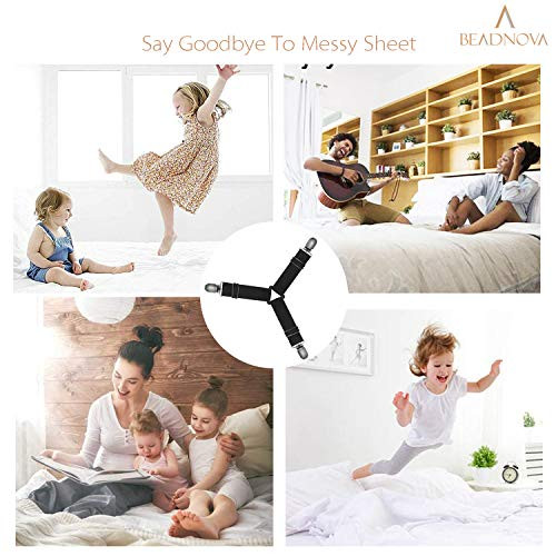 Bed Sheet Straps 4 Pcs Triangle Bed Sheet Holders Fitted Sheet Clips