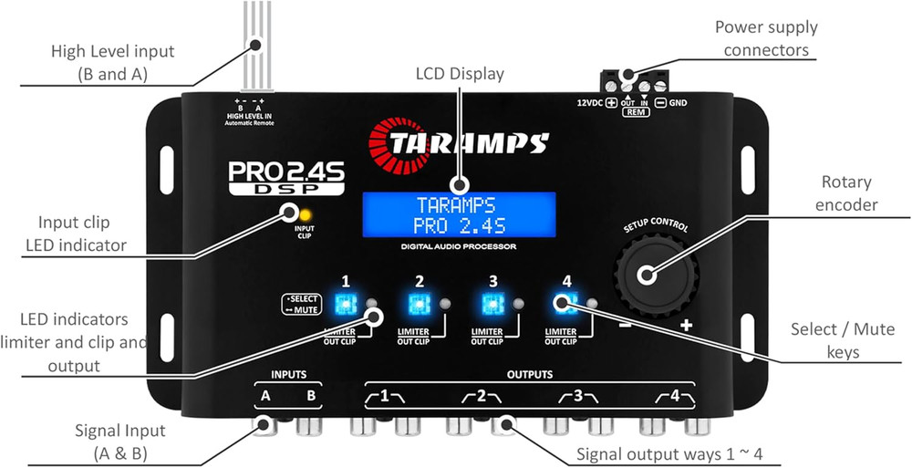 Pro 2.4S DSP Crossover Full Digital Signal Processor and Equalizer with Sequence
