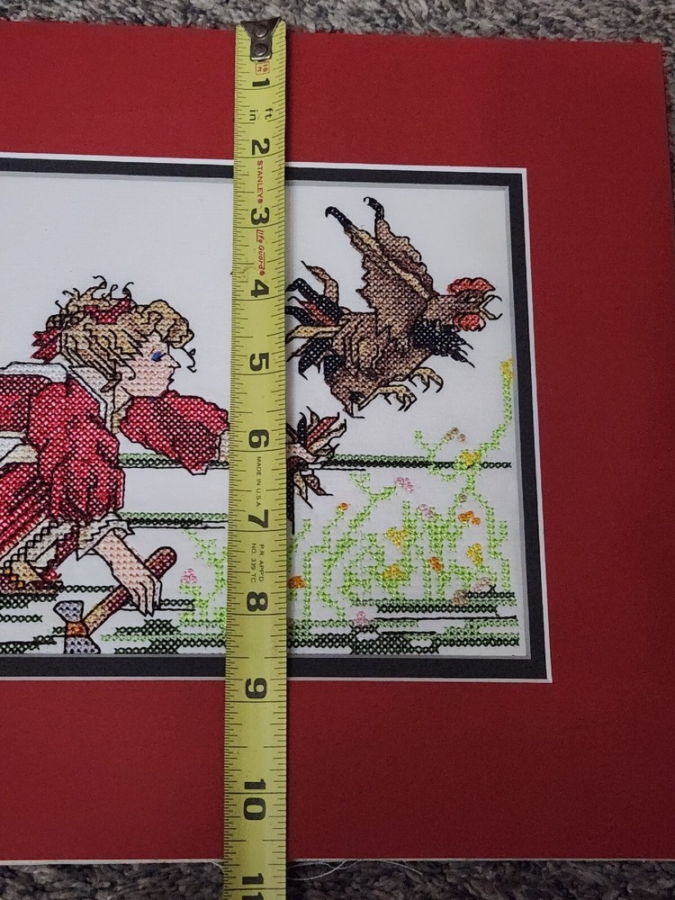 Professionally Matted Needlepoint Art Ready to Frame Dinner Time
