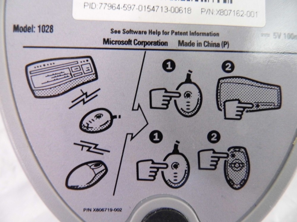 Electonics Microsoft Wireless Optical Desktop Receiver 3.1 A Model 1028