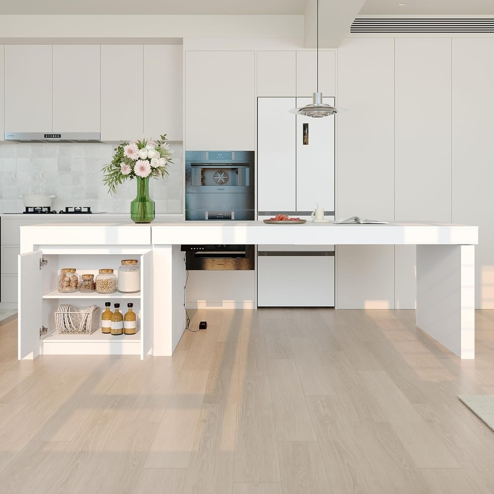 Adjustable Kitchen Island with Storage