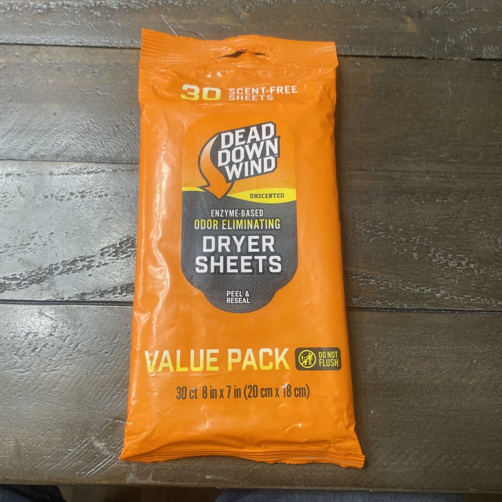 Dead Down Wind 113019 Dryer Sheets 8" X 7" 30 Per Pkg Unscented