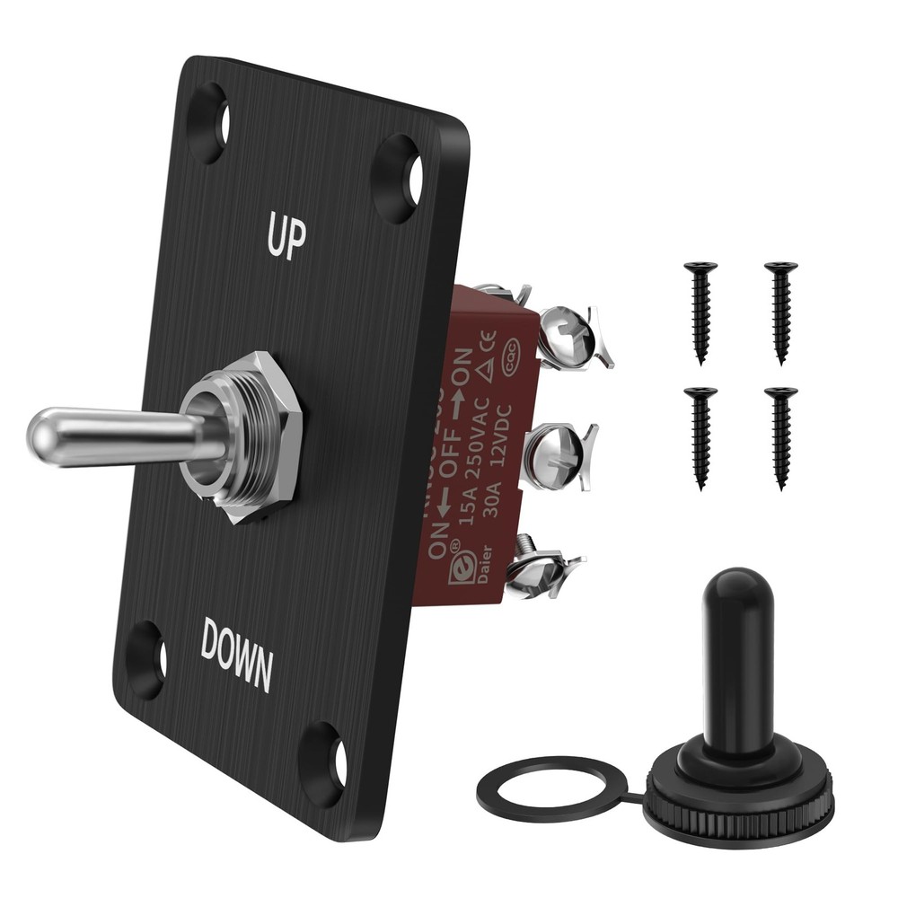 Reverse Polarity Toggle Switch 12V 30A 6 Pin 3Way ON/Off/ON DPDT Latching Switch