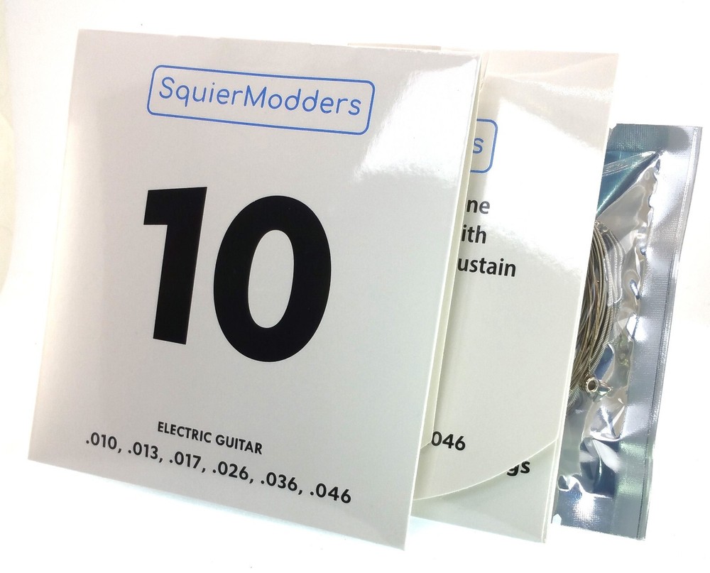 3 Pack SquierModders Hex-Core Nickel Wound Guitar Strings (10-46)