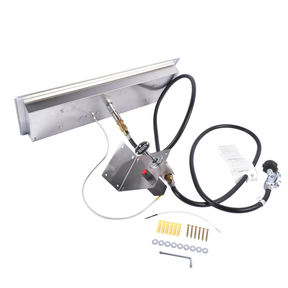 24 x 8-inch Fire Pit Pan Stainless Steel Fire Pit Burner Kit Rectangular